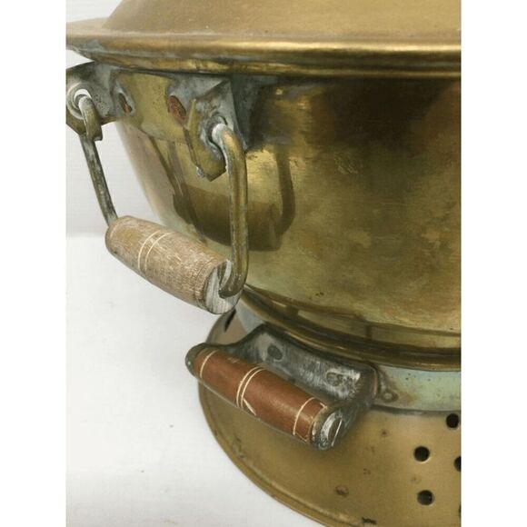 Vintage Brass Asian Hot Pot - Picture 7 of 12